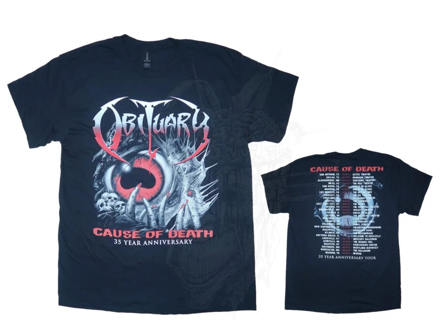 T-SHIRT-OBITUARY-CAUSE-OF-DEATH-35-YEARS-ANNIVERSARY-TOUR-1-e1788409968475
